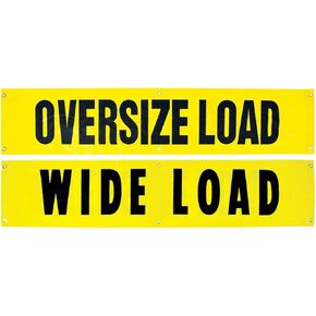 VULCAN Wide Load/Oversize Load Banner with Heavy Duty Brass Banner Grommets - Reversible - 18 Inch x 84 Inch - 2 Pack