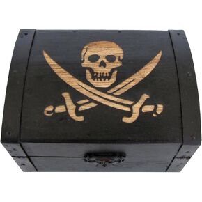 TG، LLC Treasure Gurus صندوق الكنز الخشبي العتيق للكابتن كاليكو جاك راكهام