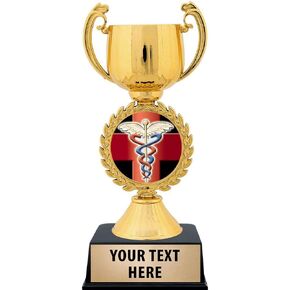 Crown Awards Personalized Medical Trophy, 7.25" Gold Cup Medical Trophies with Free Custom Engraving Prime