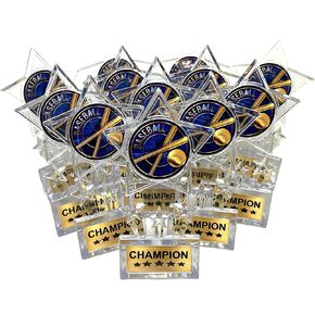 Express Medals 6.5 Inch Clear Acrylic Star Baseball Champion Trophy Awards (Pack of 12)