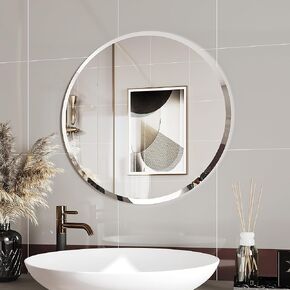 Circle Mirror,Round Bathroom Mirror,24 Inch Frameless Mirror,Round Mirror 24 inch,espejos decorativos de pared,entryway Mirror