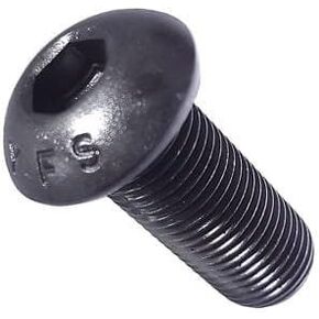 Socket Button Head Cap Screw, M4-0.7 x 10mm, Alloy Steel Metric Class 12.9, Black Oxide, Hex Socket (Quantity: 100) Coarse Thread, M4 Hexagonal Allen Bolt, Length: 10mm, Full Thread