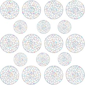 18 PCS Window Decals for Bird Strikes - Anti-Collision Window Decals to Save Birds from Window Collisions,Non Adhesive Reusable Rainbow Prism Window Stickers (18CH6G)