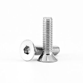 M3-0.5 x 50mm Flat Head Hex Socket Cap Screws Countersunk Bolts, 304 Stainless Steel, Metric Allen Socket Drive, Bright Finish, Machine Fully Threaded, 50PCS