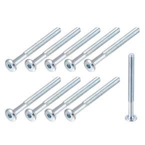 METALLIXITY Hex Socket Head Machine Screws, (M6x70mm) 10Pcs, Carbon Steel Half Thread Cap Screws - for Machinery, Furniture, DIY