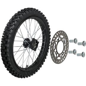 17" Inch 70/100-17 (2.75x17) 1.6x17 Front Wheel Tire Rim and Inner tube with 15mm Bearing Assembly for 110cc 125cc 150cc Dirt Pit Bike Apollo DB27 RFZ XR TaoTao SSR Includes Brake Rotor