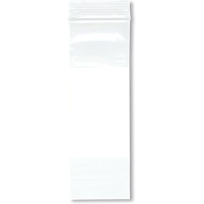 Plymor 2" x 6" (Pack of 100), 2 Mil White-Block Zipper Reclosable Plastic Bags