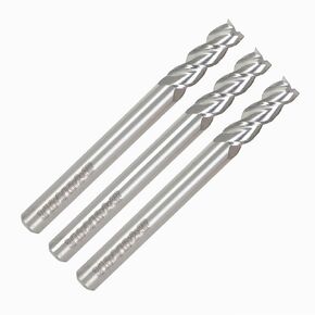 kimllier 3Pcs Carbide Square End Mill for Aluminum Applications, 1/4 Inch Alu-Power 3 Flute