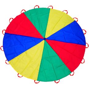 20ft Rainbow Parachute for Outdoor Party Games, Kids Play Parachute Group Cooperative Team Game Toys, Family Get-Together Entertainment