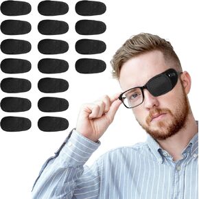 18 Pcs Eye Patches Right or Left Eyepatch Lazy Eye Cover Adjustable Medical One Eye Patch Pirate Costume for Adults Children Eyeglass Amblyopia Strabismus After Surgery