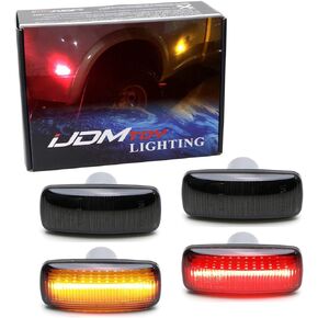 iJDMTOY Clear Lens Amber/Red Full LED Trunk Bed Marker Lights Set Compatible with 2010-18 Dodge RAM 2500HD 3500HD Truck Double Wheel Side Fenders, Powered by Total 48 LED