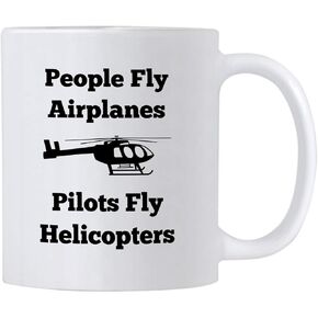 Casitika Helicopter Pilot Mugs. 11 oz Pilots Coffee Mug. People Fly Airplanes Pilots Fly Helicopters. Cup for Aviation School Graduation or Instructors.