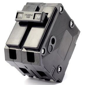 Br270 70A Double Pole Interchangeable Circuit Breaker Compatible with Cutler-Hamm Load Centers, 120/240V, 70-Amp, 10kA, 2 Pole Plug-in