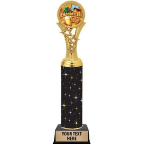 Crown Awards Oktoberfest Trophies, 11" Black Midnight Oktoberfest Trophy, Customize Now Prime