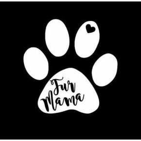 Fur Mama Paw Pets Decal Vinyl Sticker Makarios LLC |Cars Trucks Vans Walls Laptop MKR| White |4.5 x 4.5 in|MKR123