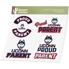 Desert Cactus University of Connecticut Stickers UConn Vinyl Decal Laptop Water Bottle Car Scrapbook (Proud Parent Sheet)