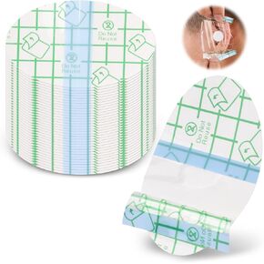 60pcs Waterproof Ear Stickers, Oval Cotton Waterproof Ear Water Protectors Ear Patches ear covers for swimming shower Water Protection Supplies Suitable for Children