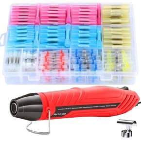 330Pcs Heat Shrink Wire Electrical Connector Kit Solder Stick Waterproof Butt Splice Wire Heat Gun Marine Automotive Terminals Sleeve Electric Insulation Tube Docking Joint
