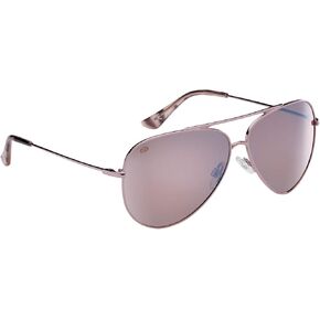 Flying Fisherman Crew Aviator Polarized Sunglasses, Rose Gold Frame/Copper-Silver Mirror Lens, Medium