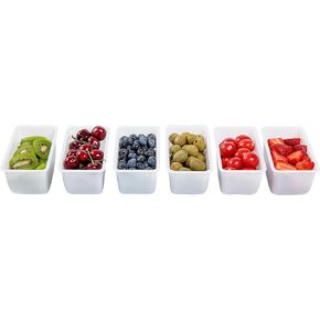 Restaurantware-CADDY INSERTS ONLY: Bar Lux 1 Pint Inserts For Condiment Dispensers, 6 Replacement Inserts For Garnish Caddies - Condiment Caddy Sold Separately, Sturdy, White Plastic Tray Inserts