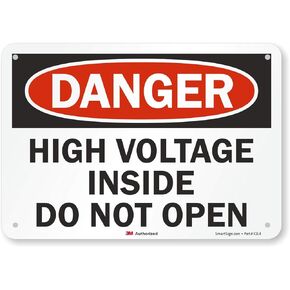 SmartSign "Danger - High Voltage Inside, Do Not Open" Sign | 7" x 10" 3M Reflective Aluminum