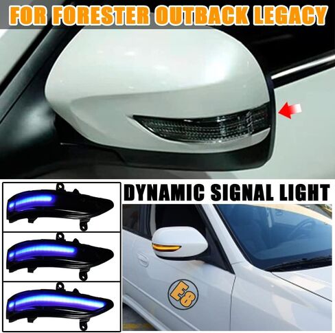 Hacreyatu Dynamic LED Side Mirror Sequential Turn Signal Light Indicator For Subaru Forester Outback Legacy Tribeca Impreza wrx sti sedan in Kuwait