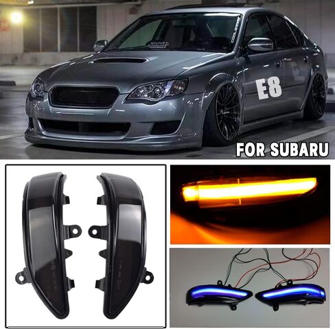 Hacreyatu Dynamic LED Side Mirror Sequential Turn Signal Light Indicator For Subaru Forester Outback Legacy Tribeca Impreza wrx sti sedan in Kuwait