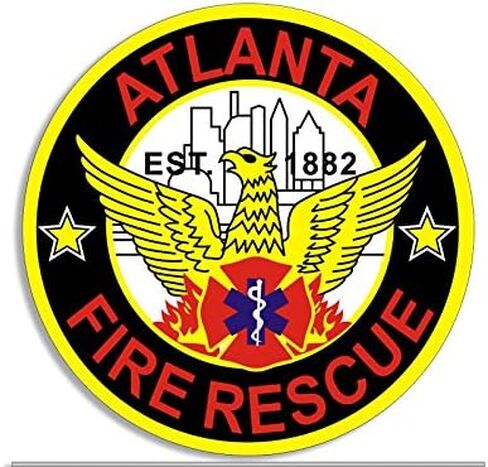Atlanta FIRE Rescue Seal Sticker (Decal Logo Firefighter dept ga Georgia Vinyl for car Truck or Laptop (3 inch) in Saudi Arabia