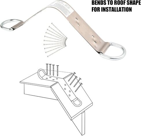 18-Inch Steel Permanent Roof Anchor Bracket with Dual D-Ring For Industrial/Construction ANSI Complaint in Saudi Arabia