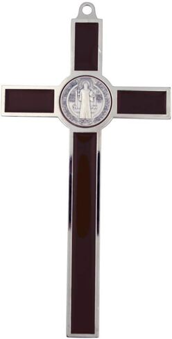 VILLAGE GIFT IMPORTERS 8" Extra Large Saint Benedict Crucifix | 7 Colors | Perfect Wall Cross | San Benito Medal | Christian Home Goods (Black) in Saudi Arabia