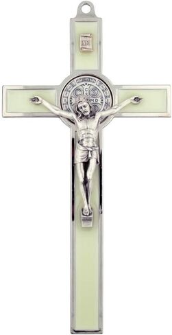 VILLAGE GIFT IMPORTERS 8" Extra Large Saint Benedict Crucifix | 7 Colors | Perfect Wall Cross | San Benito Medal | Christian Home Goods (Black) in Saudi Arabia
