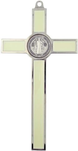 VILLAGE GIFT IMPORTERS 8" Extra Large Saint Benedict Crucifix | 7 Colors | Perfect Wall Cross | San Benito Medal | Christian Home Goods (Black) in Saudi Arabia