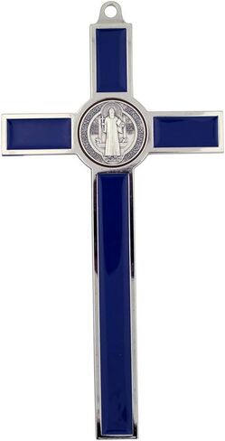 VILLAGE GIFT IMPORTERS 8" Extra Large Saint Benedict Crucifix | 7 Colors | Perfect Wall Cross | San Benito Medal | Christian Home Goods (Black) in Saudi Arabia