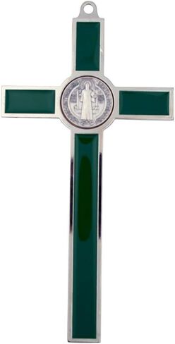 VILLAGE GIFT IMPORTERS 8" Extra Large Saint Benedict Crucifix | 7 Colors | Perfect Wall Cross | San Benito Medal | Christian Home Goods (Black) in Saudi Arabia