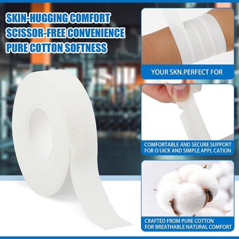 Finger Tape, 0.5 Inch x 10 Yard White Athletic Tape Extra Strong Adhesive, 3 Rolls Sport Tape, Medical Tape, Foot Tape for Rock Climbing, Grappling, Basketball, Lifters and BJJ Finger Tape in Saudi Arabia
