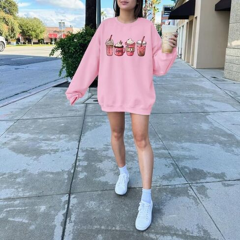 LOTUCY Breast Cancer Sweatshirt Women Cancer Awareness Shirt Pink Ribbon Sweatshirt Cancer Fight Oversized Pullover Tops in Kuwait