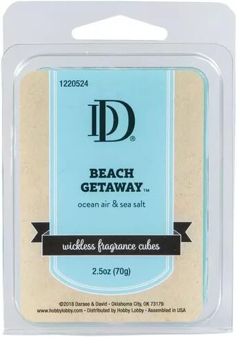 Generic Beach Getaway, My Happy Place، احتفل بهواء المحيط مع لمسة من مكعبات الشمع العطرية بملح البحر، 2.5 أونصة، ويكلس in Saudi Arabia