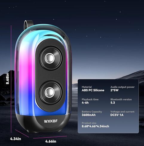 Karaoke Machine, Portable Bluetooth Speaker Wireless PA System with 2 Wireless Microphones and LED Disco Light Mode, Ideal Gift for Girls Boys Birthday Holiday Party (Black) in Kuwait