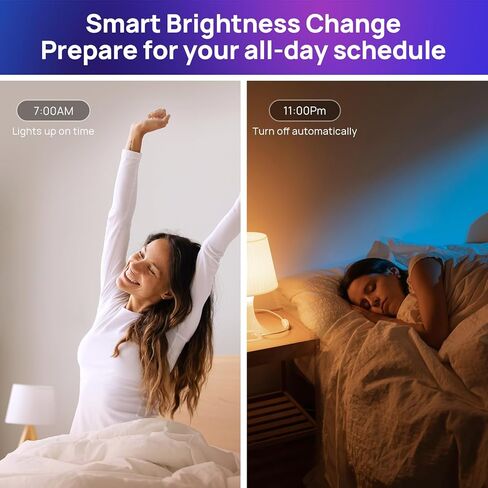مصابيح الإضاءة الذكية Consciot، لمبة إضاءة LED متغيرة اللون بتقنية WiFi Bluetooth، مزامنة الموسيقى، لمبة ذكية مكافئة 60 وات، مصابيح إضاءة A19 E26 RGBTW تعمل مع Alexa/Google Home/Apple Home/Siri، 3 عبوات in Kuwait