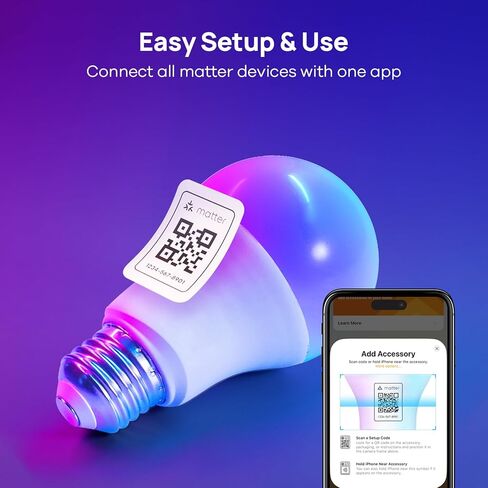 مصابيح الإضاءة الذكية Consciot، لمبة إضاءة LED متغيرة اللون بتقنية WiFi Bluetooth، مزامنة الموسيقى، لمبة ذكية مكافئة 60 وات، مصابيح إضاءة A19 E26 RGBTW تعمل مع Alexa/Google Home/Apple Home/Siri، 3 عبوات in Kuwait