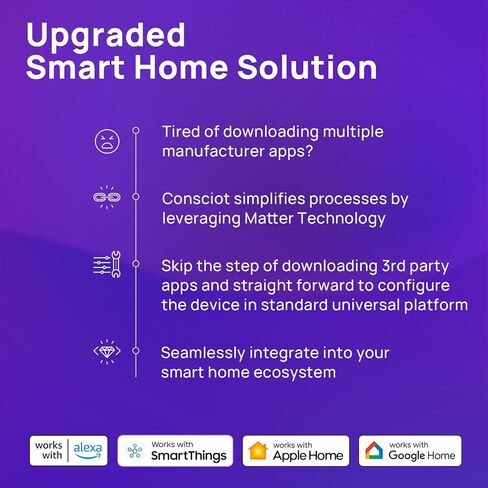 مصابيح الإضاءة الذكية Consciot، لمبة إضاءة LED متغيرة اللون بتقنية WiFi Bluetooth، مزامنة الموسيقى، لمبة ذكية مكافئة 60 وات، مصابيح إضاءة A19 E26 RGBTW تعمل مع Alexa/Google Home/Apple Home/Siri، 3 عبوات in Kuwait