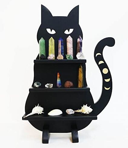 FF&YY Cute Black Cat Wall Shelf,Crystal Moon Shelf Decorative for Living Room,Dinning Room,Bed Room,Bath Room,Kids Room(Patent No.VA0002292241) in Saudi Arabia