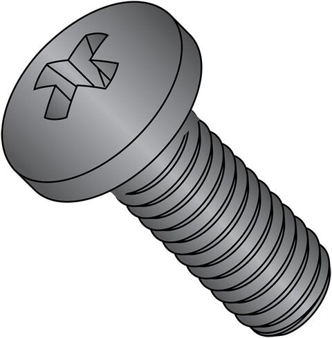 Small Parts 1105MPPBZ Steel Pan Head Machine Screw, Black Zinc Plated, Meets ASME B18.6.3, #2 Phillips Drive, #10-32 Thread Size, 5/16" Length, Fully Threaded, Import (Pack of 100) in Saudi Arabia