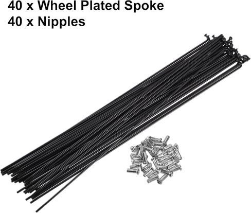 X AUTOHAUX 40 Pcs Bicycle Steel Spokes 13G Bike Spoke 134mm Length with Nipples for Most Bicycle in Kuwait