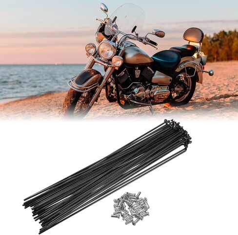 X AUTOHAUX 40 Pcs Bicycle Steel Spokes 13G Bike Spoke 134mm Length with Nipples for Most Bicycle in Kuwait