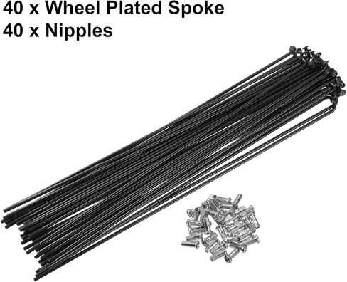 X AUTOHAUX 40 Pcs Bicycle Steel Spokes 13G Bike Spoke 134mm Length with Nipples for Most Bicycle in Kuwait