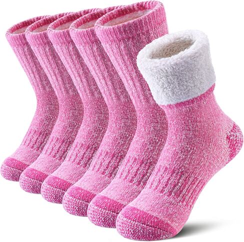LINEMIN Kids Merino Wool Hiking Socks Boys Girls Winter Warm Thick Thermal Boot Thick Cushion Snowboarding Socks 3 Pairs in Saudi Arabia