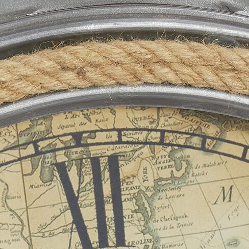 Deco 79 Metal Pocket watch Style Wall Clock with Rope Accent, 21" x 2" x 30", Brown in Saudi Arabia