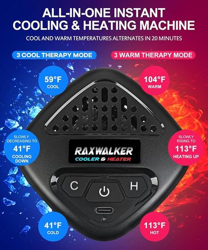 Wearable 2-in-1 Electric Heating Pad for Back Pain Relief, Instant Heater Cooler Portable Cooling Pad for Neck, Reusable Heat Pads for Outdoor, Travel Heated Pad for Women's Gift- Black in Kuwait