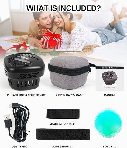 Wearable 2-in-1 Electric Heating Pad for Back Pain Relief, Instant Heater Cooler Portable Cooling Pad for Neck, Reusable Heat Pads for Outdoor, Travel Heated Pad for Women's Gift- Black in Kuwait
